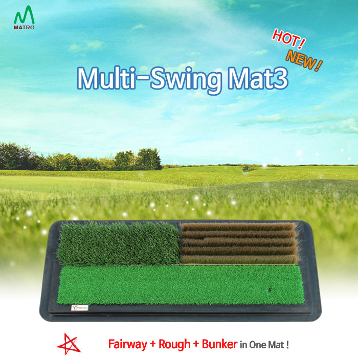 Multi Swing Mat 3 Rough Fairway and Bunker Golf Practice Mat